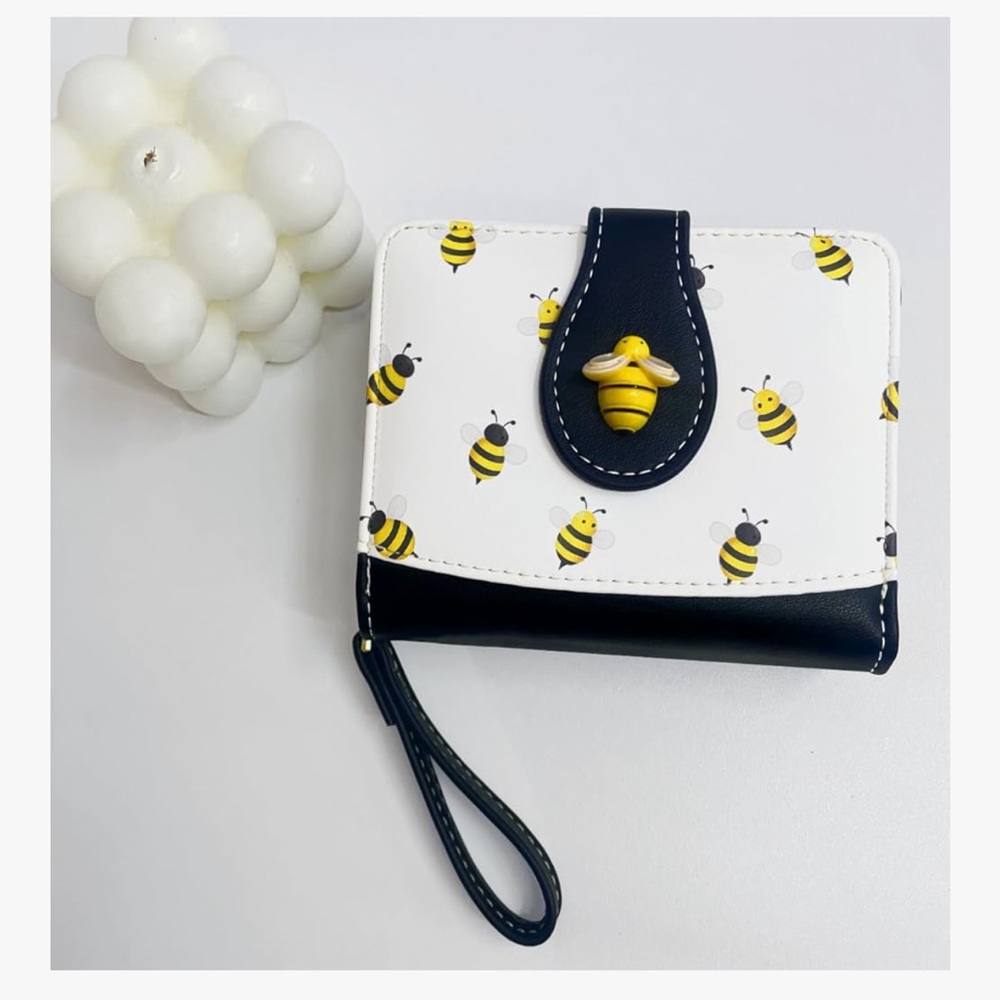 🆕 Bee Card Slots Small Wallet with Zipper Coin Pouch Wallet for Women - Picture 6 of 7